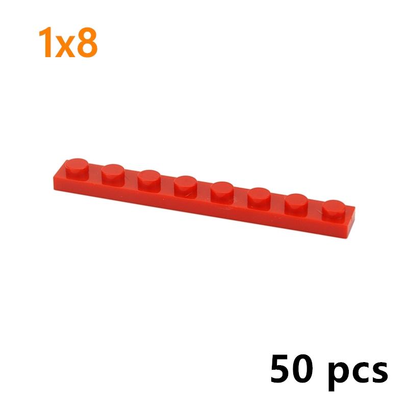 DIY Thin Figures Bricks 1x8 Dots Building Blocks 9 Colors Educational Creative Size Compatible With 3460 Toy For Children 50pcs