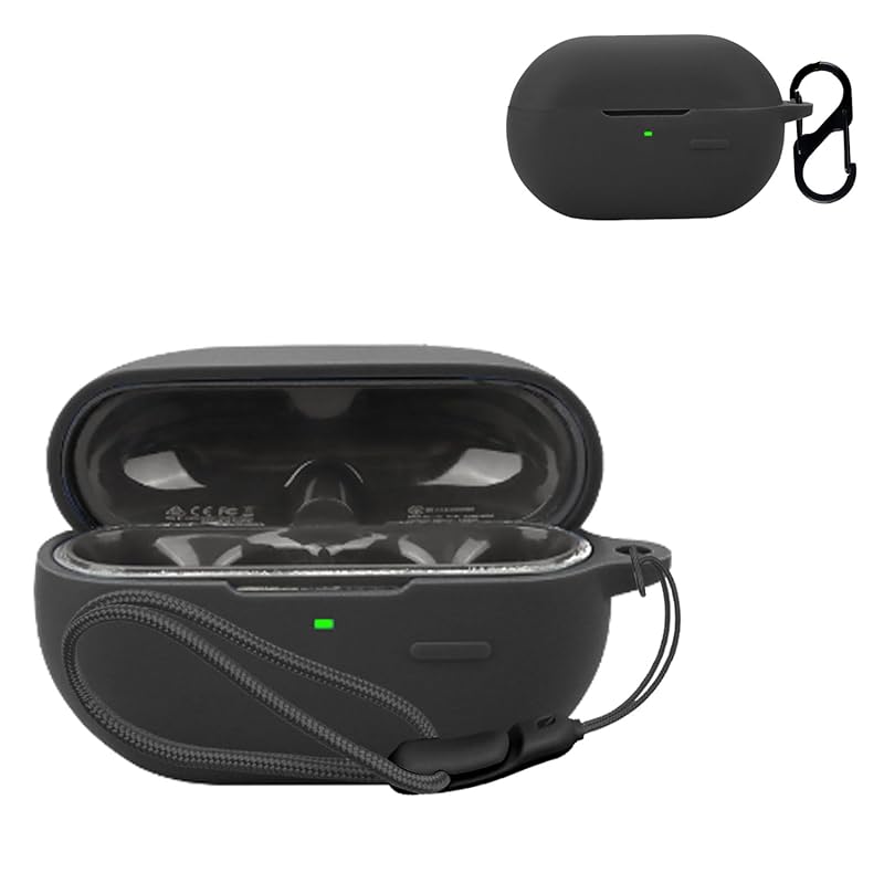 

For SoundPeats CC for case cover [NOUKAJU] wireless earphones silicon protective case (With carabiner + strap included) ) Fall prevention Scratch