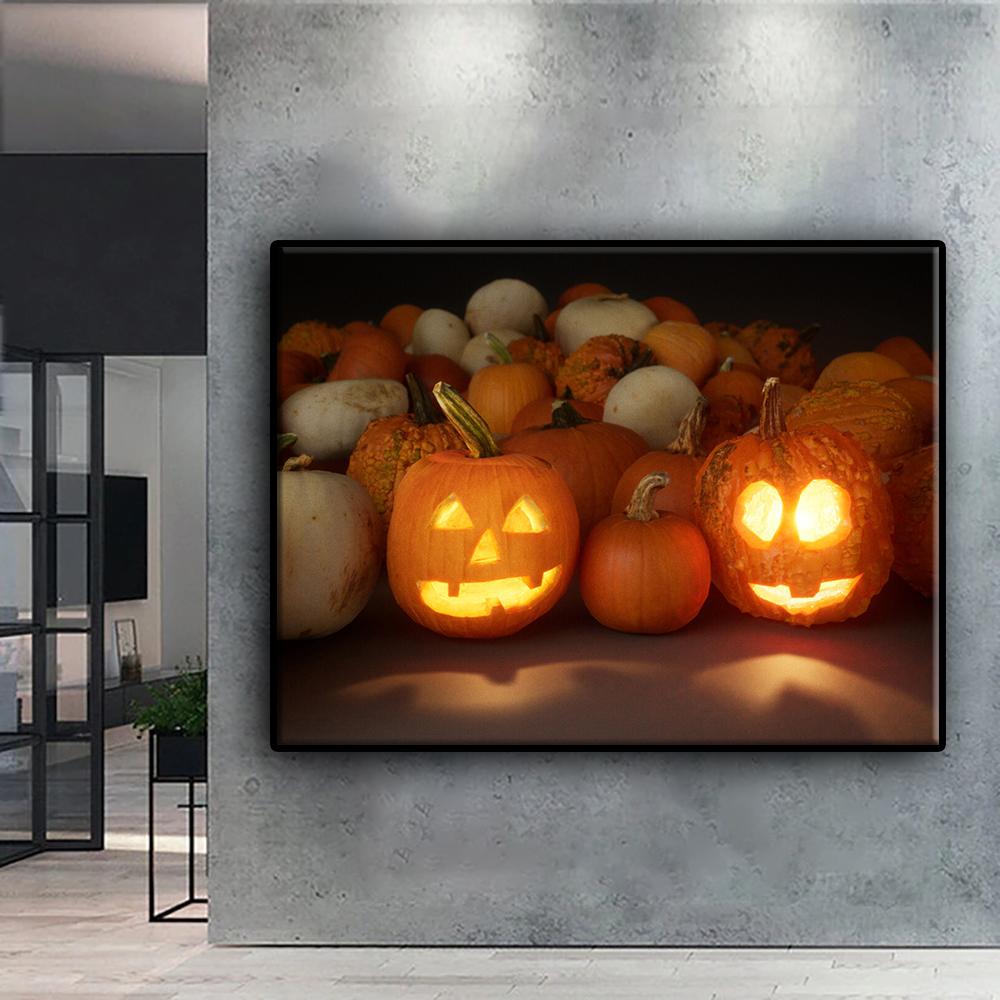DIY 5D Diamond Painting Halloween Scary Pumpkin Landscape Cross Stitch Kit Full Drill Embroidery Mosaic Art Picture of Rhinestones Gift