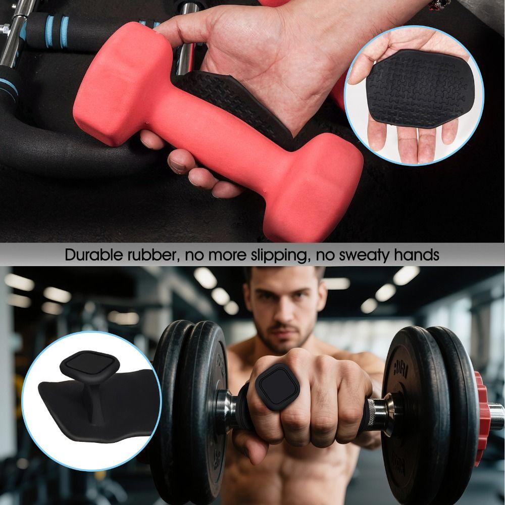 1 Pair Elastic Workout Gym Gloves Anti-slip Silicone Palm Grips Weight Lifting Grips  Weightlifting