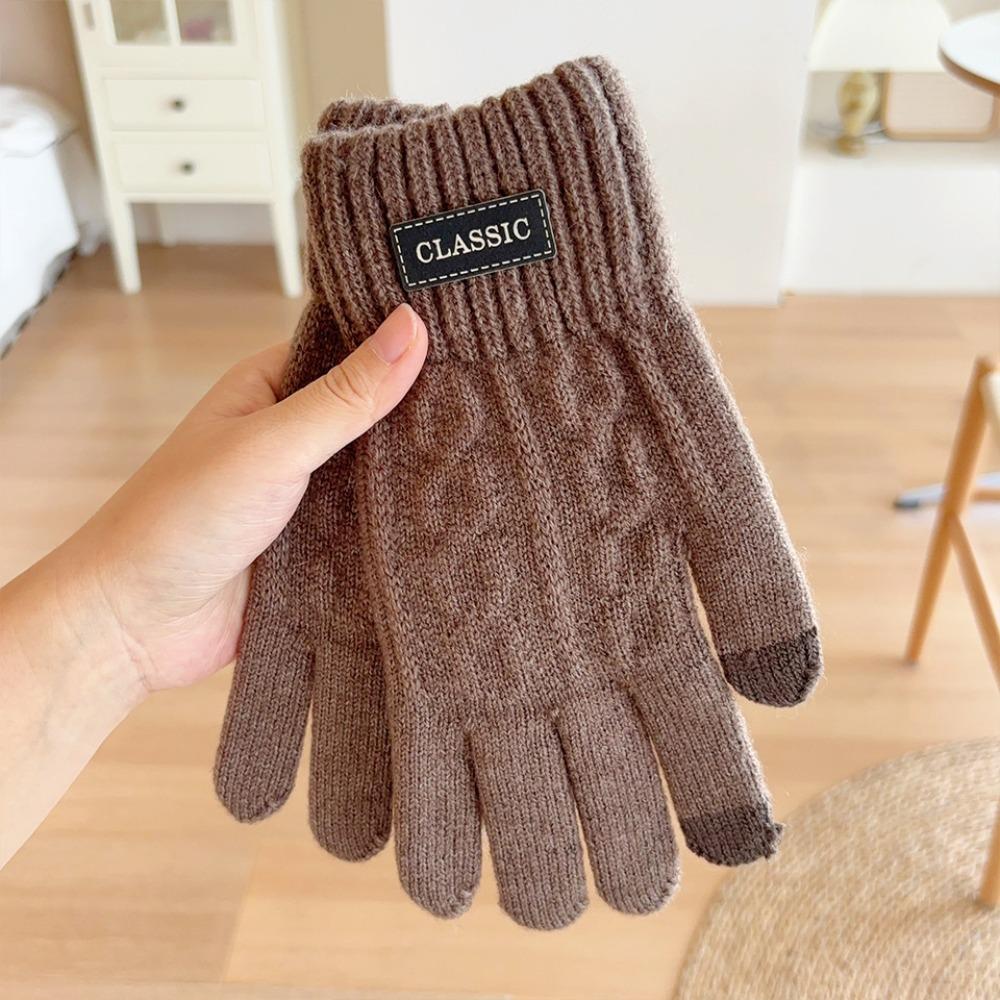 

Warm Knitted Gloves Windproof Winter Gloves Fashion Full Finger Gloves Outdoor