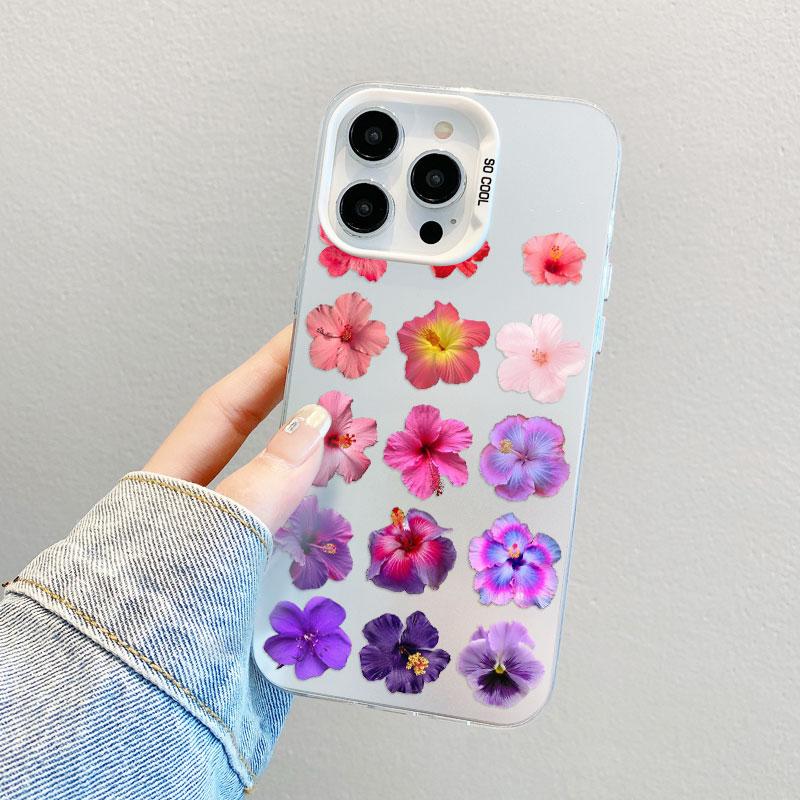 Colorful Petals Flower Laser Phone Case for iPhone 14 15 16 Pro Max Plus 17 Pro Max 12 13 Mini 11 Pro Max Shockproof Back Covers