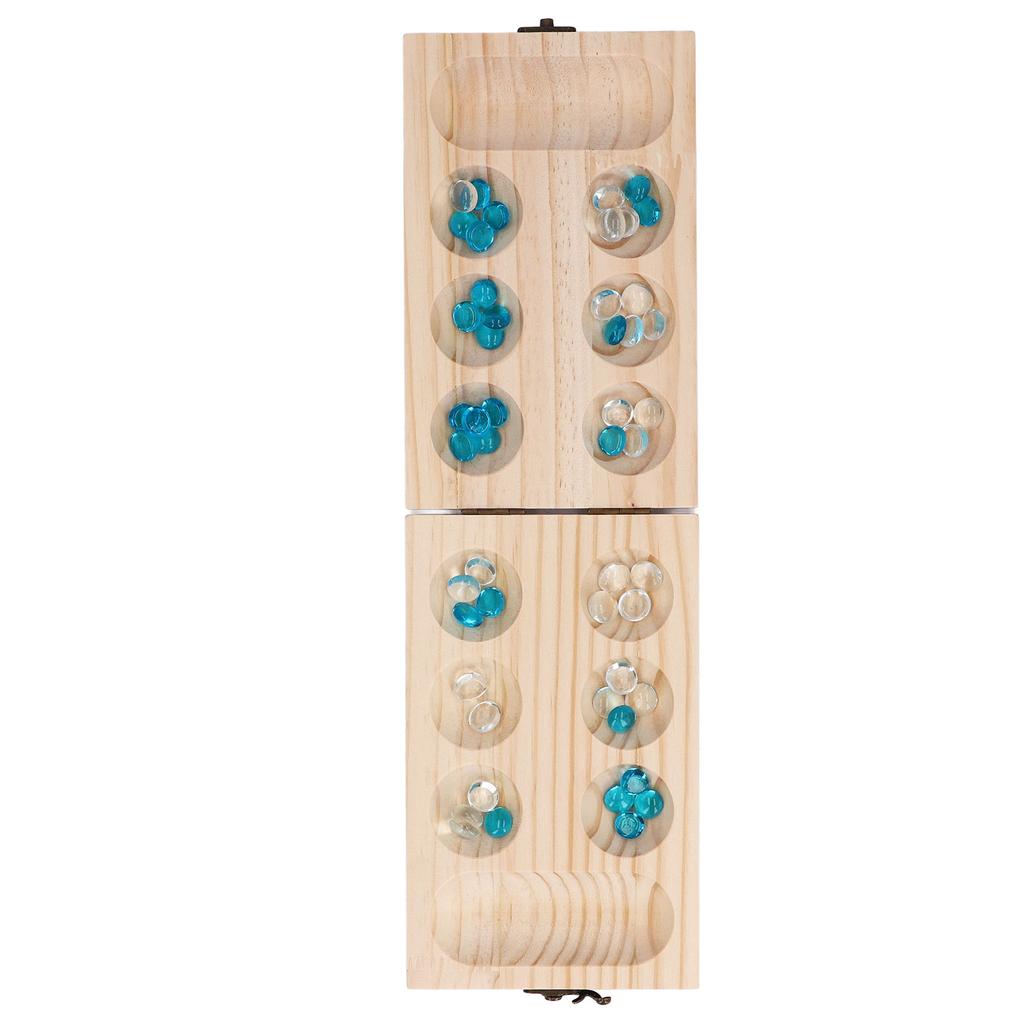 Wooden Mancala Board Game Set Logical Thinking Training Interactive Tabletop Toy Puzzle Board Game for Children and Parent