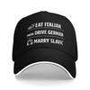 New Arrival Baseball Caps Eat Italian Drive GerUnisex Marry Slavic Wear For Unisex Women Trucker Cap Retro  Snapback Hat Adjustable