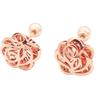 Rose Gold Plated Double-Layer Hollow Rose Purple Gold Exquisite Colored Gold Stud Earrings For Women