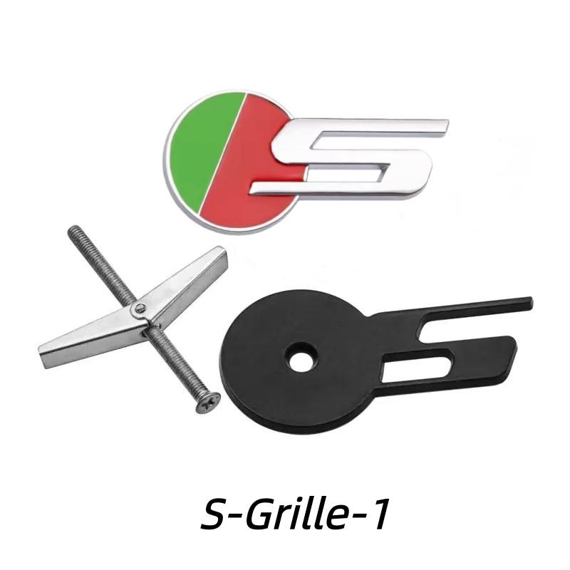 3D Metal S R Logo Car Front Grille Side Fender Rear Trunk Emblem Badge Decals for X-TYPE F-TYPE XE XF XJ XJR XFR Accessories