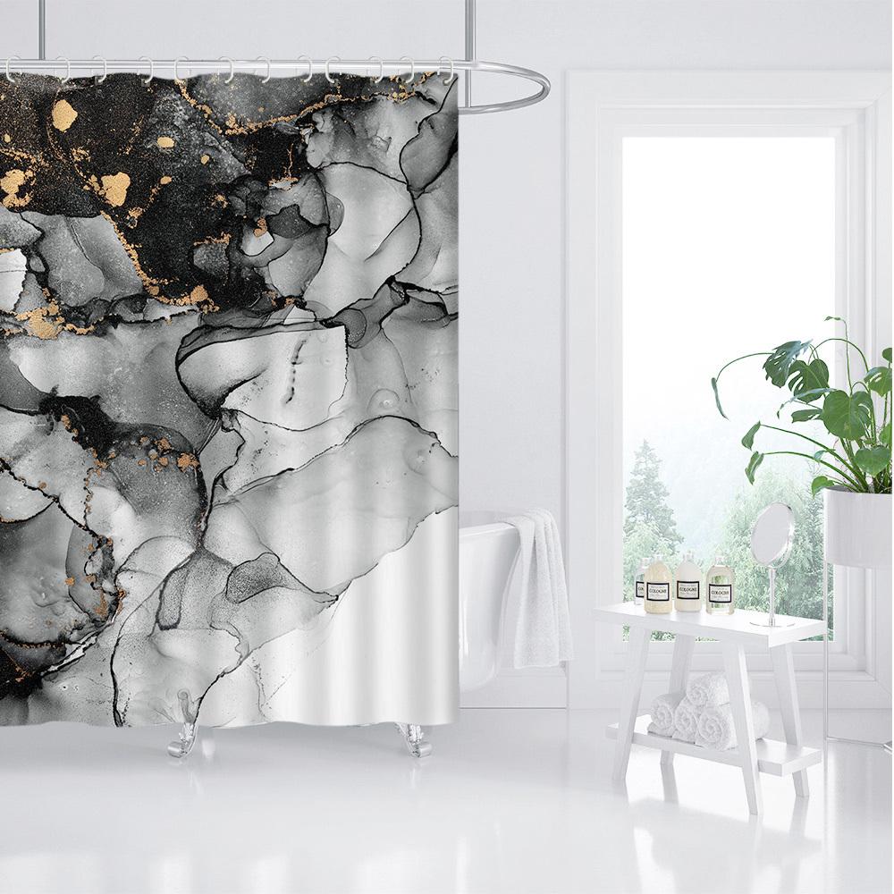 

Nordic Marble Shower Curtain - Water-Resistant Polyester, Eyelets, Machine Washable, Artistic Bath Decor, 74X74 Inches W60H190(CM)-1 Pcs