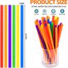 100PCS Jumbo Smoothie Straws,(0.4" Diameter X8.3"Long) Colorful Disposable Plastic Large Wide-mouthed Straw