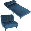 Foldable Transformable Armchair Bed with Adjustable Backrest, Blue