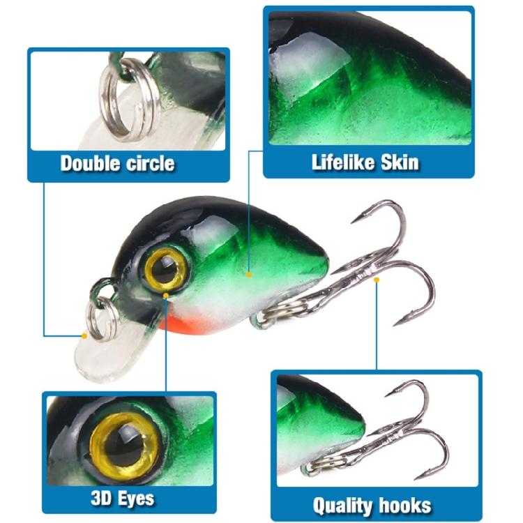 10 stuks Vis Lokaas Kunstmatige Vis Aas Topwater Crankbaits Wobbler Kunstmatige Harde Aas met Tackle Box Eenvoudig te Gebruiken