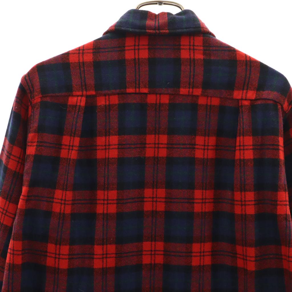 50s 60s Vintage Check Pattern Long Sleeve Flannel Shirt S Red Men's Used
