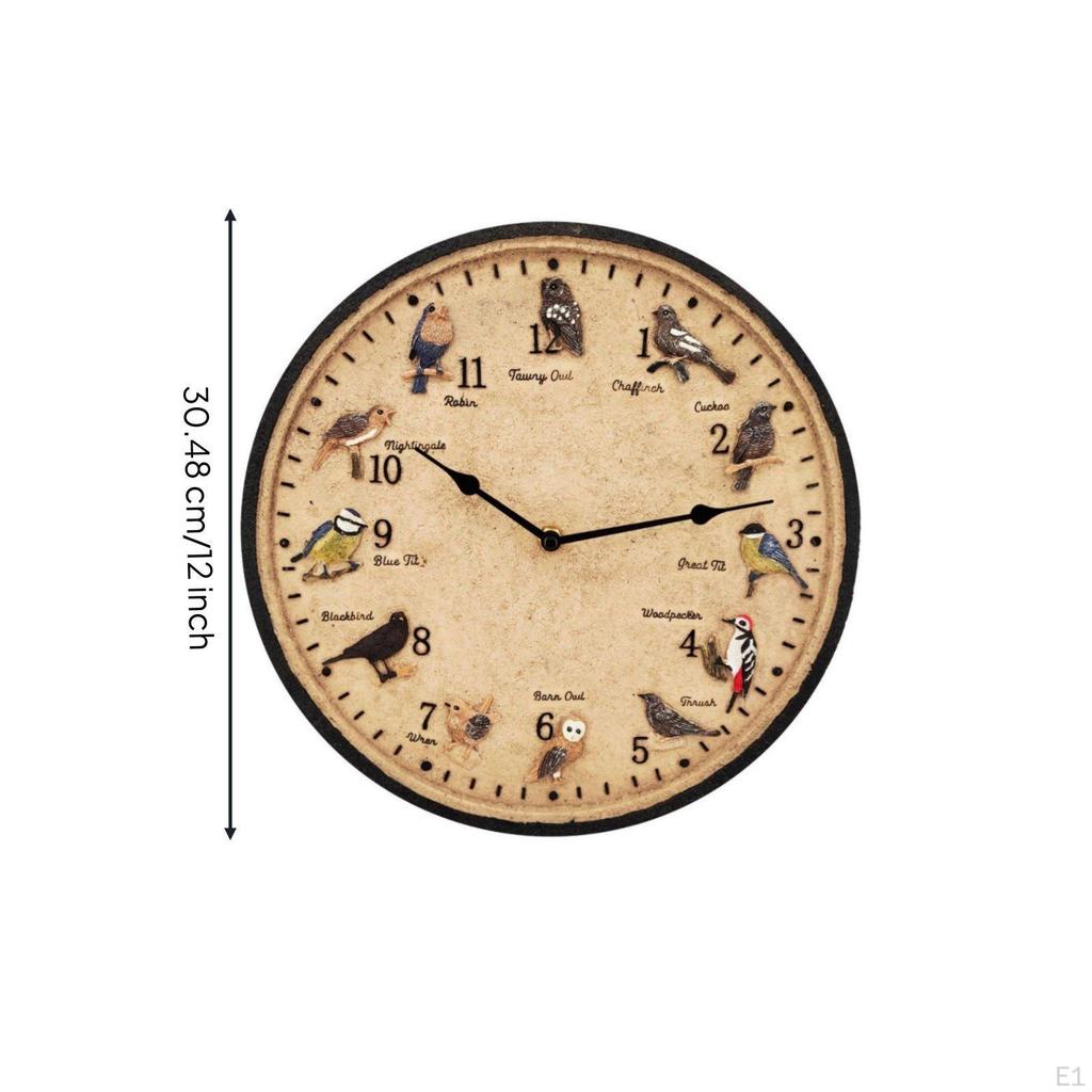 Outdoor Vogeluhr Wasserdicht Wand Feuchtigkeitsbeständig Dekostück für Terrasse, Unter dem Dachvorsprung