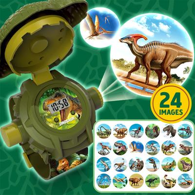Dinosaurier Uhr Taschenlampe Projektor Spielzeug Tier Muster Fackel Lernspielzeug Geschenk