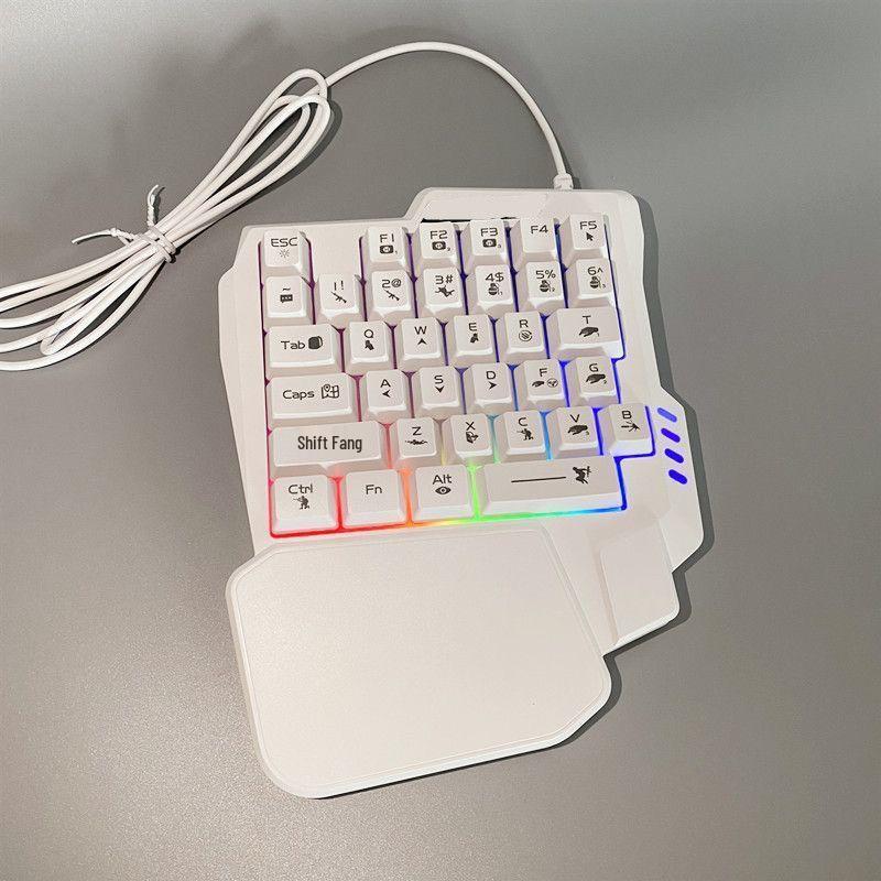 Mini Gaming-Tastatur- und Maus-Set für Linkshänder - Kompakt, tragbar, USB-Kabel für Laptop/Desktop