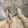 Ladies Slippers Summer Small Floral Sandals Toe Half Bow Flat Fashion Slippers Women Beach Outdoor Ladies Shoes Zapatos De Mujer