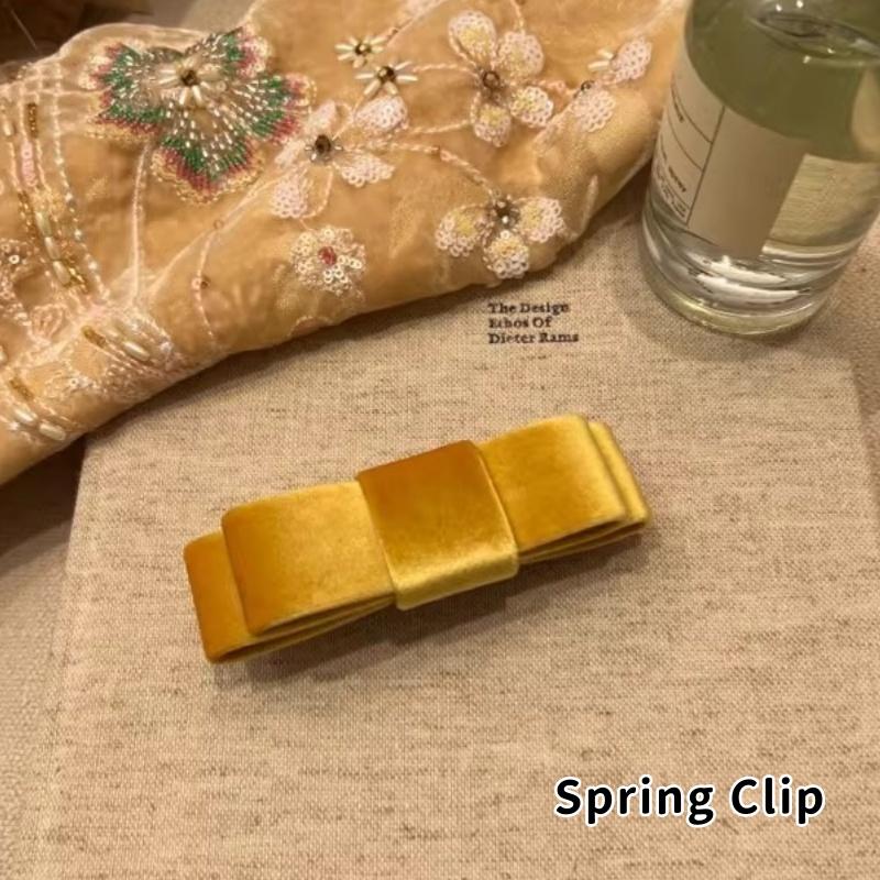 Korean Double-Sided Velvet Bow Banana Clip Women'S Autumn And Winter Temperament Elegant Ponytail Vertical Clip Hair Accessories