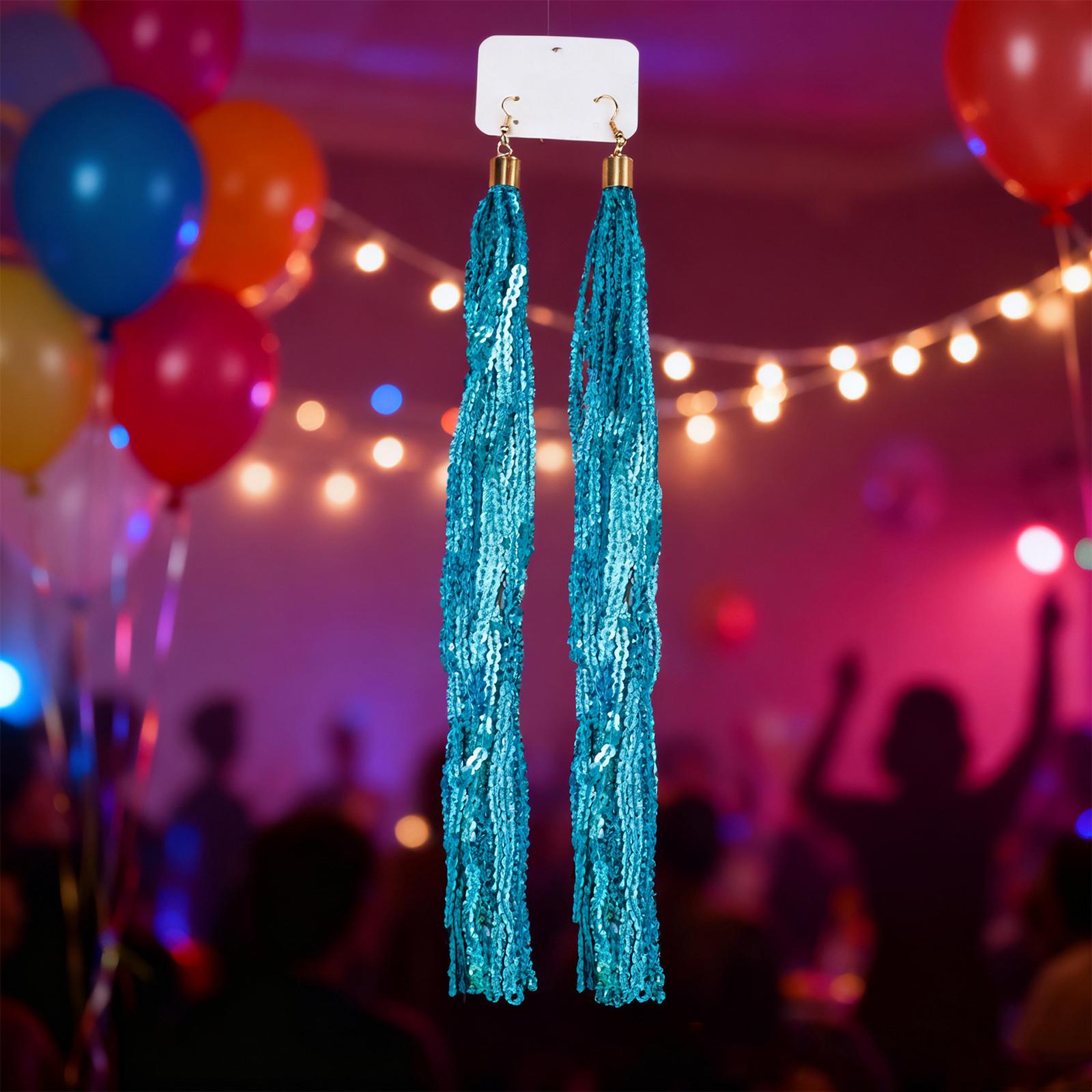 

Женская гулянка, Дросселирование, Серьги с пайетками Su, Вечерние серьги с удлиненной бахромой из пайеток, Наряд для праздничной вечеринки One Size