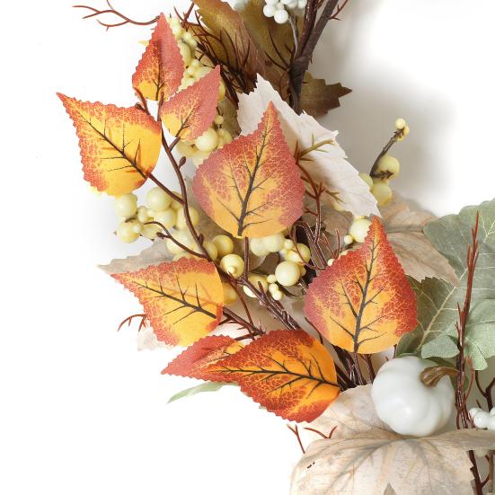 Artificial Maple Leaf Garland 6Ft Pumpkin Berries Garland Fall Decoration