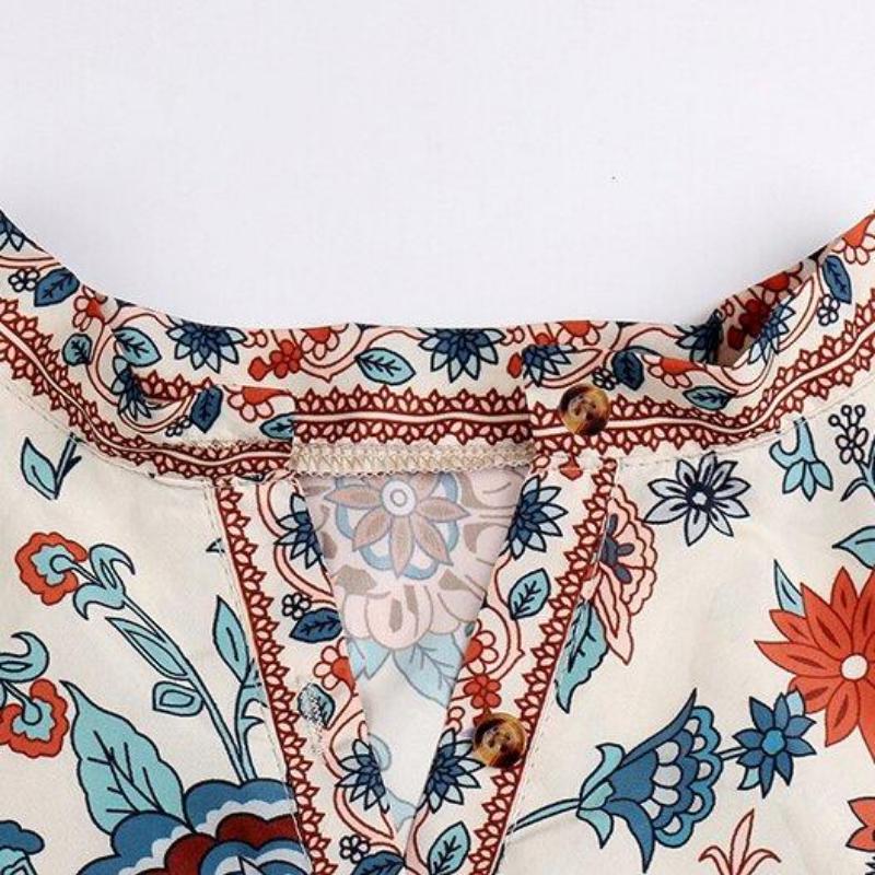 Autumn New Trendy Printed Loose Shirt - Bohemian Long Sleeve Button-Up with Bell Sleeves Button Shirt S-5XL