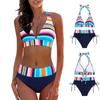 Women's Sexy Lace Striped Printed Bikini Suit