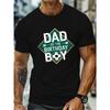 European Sizes Men's Funny Dad Birthday Boy Soccer Theme T-Shirt - Lightweight Breathable Crew Neck Tee with Soccer Ball & Goalpost Print