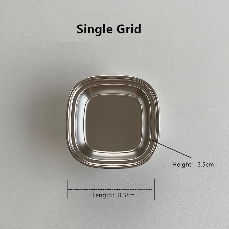 

Квадратная тарелка для ужина и закусок из нержавеющей стали, маленькая кухонная емкость для хранения, конфет, фруктов, суши, соевого соуса, сервировочное блюдо