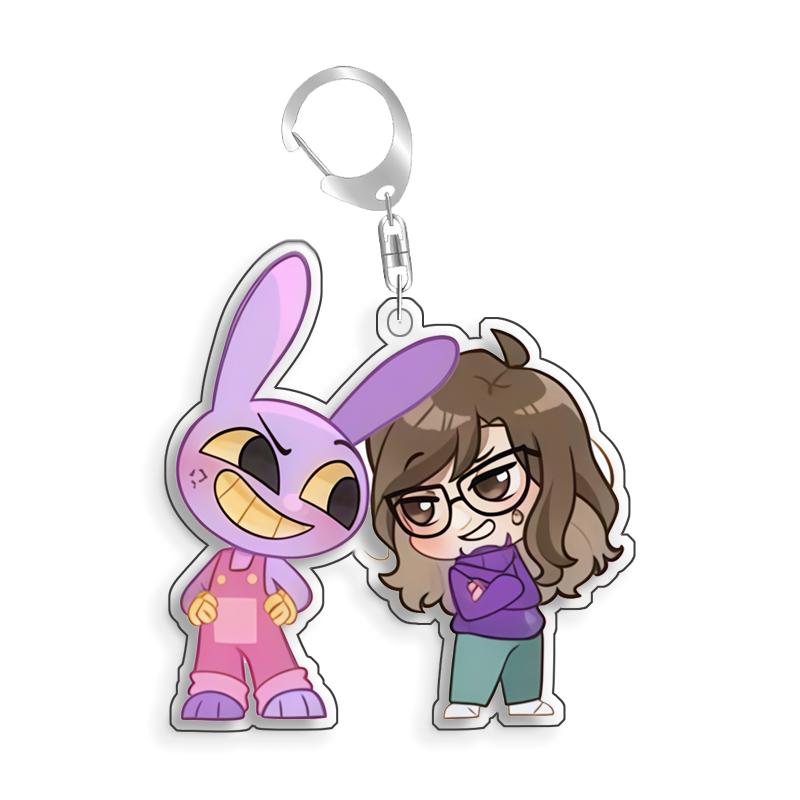 For The Amazing Digital Circus Ragatha Kaufmo Gangle Pomni Acrylic Selfmade Cute Cartoon Anime Keychain Pendant Toy Gift 5cm