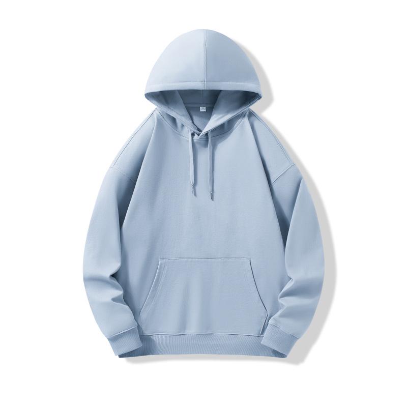 Heavyweight Drop Shoulder Pure Cotton Hooded Sweatshirt with Custom Logo and Printing