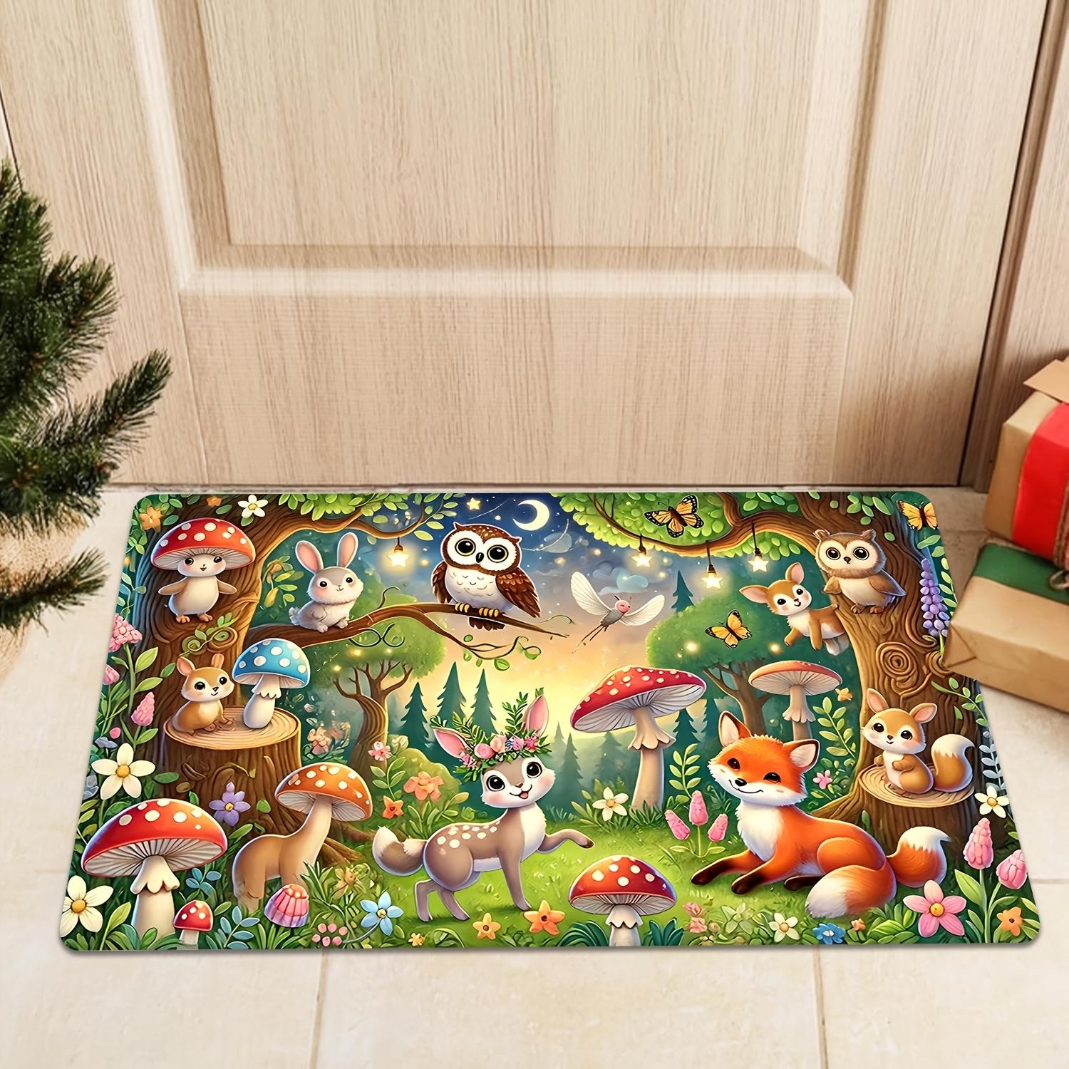 Schattig Boskonijn Vos Tapijt, Zachte Antislip Wasbare Mat voor Entree Slaapkamer 40x60cm