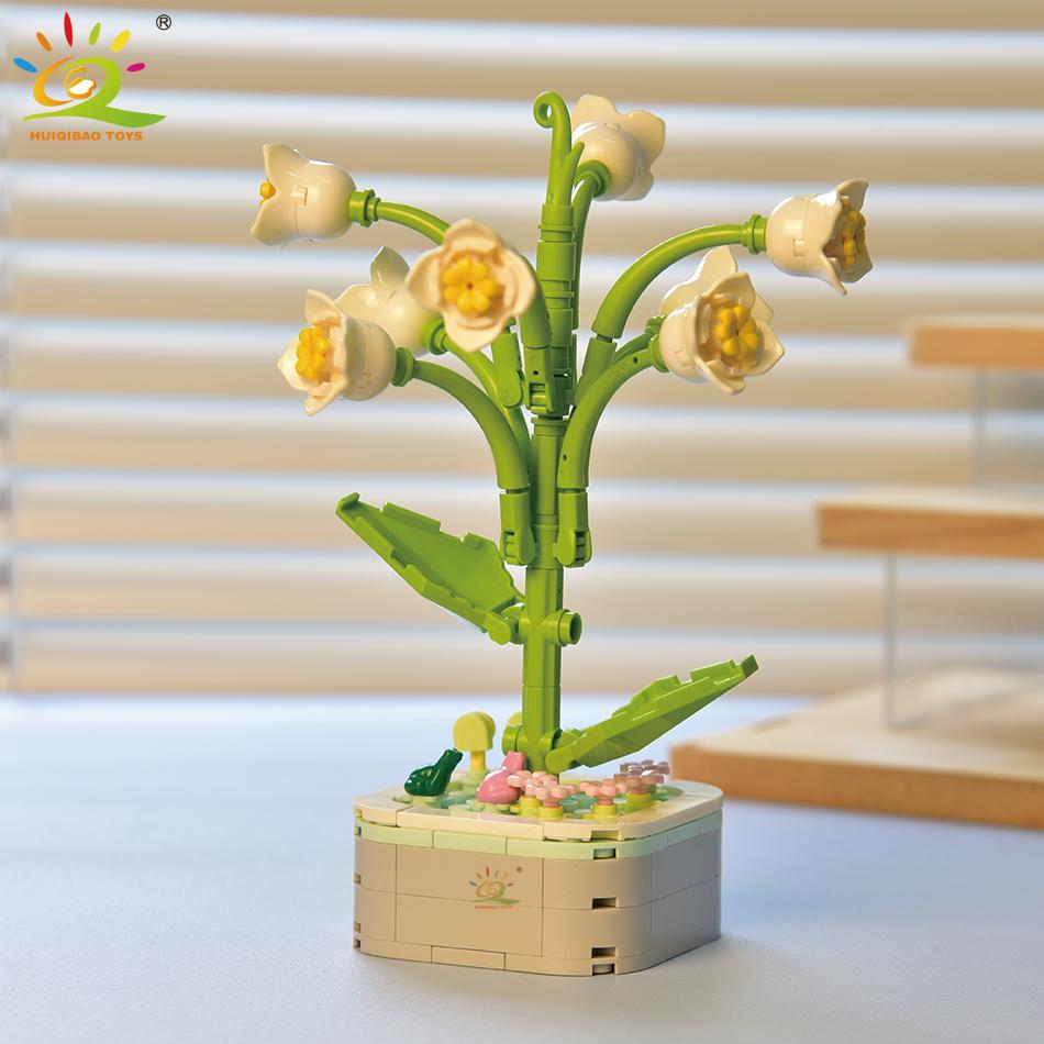 Non-Toxic Moc Flower Succulents Building Blocks Everlasting Flowerpot Bonsai Gardens Romantic Bricks Diy Potted Plants Model Kids