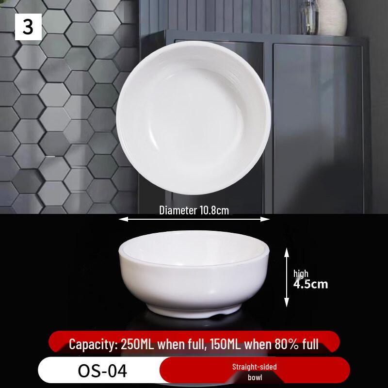 Ru Han White Melamine Soup/Rice Bowls, 10-Pack