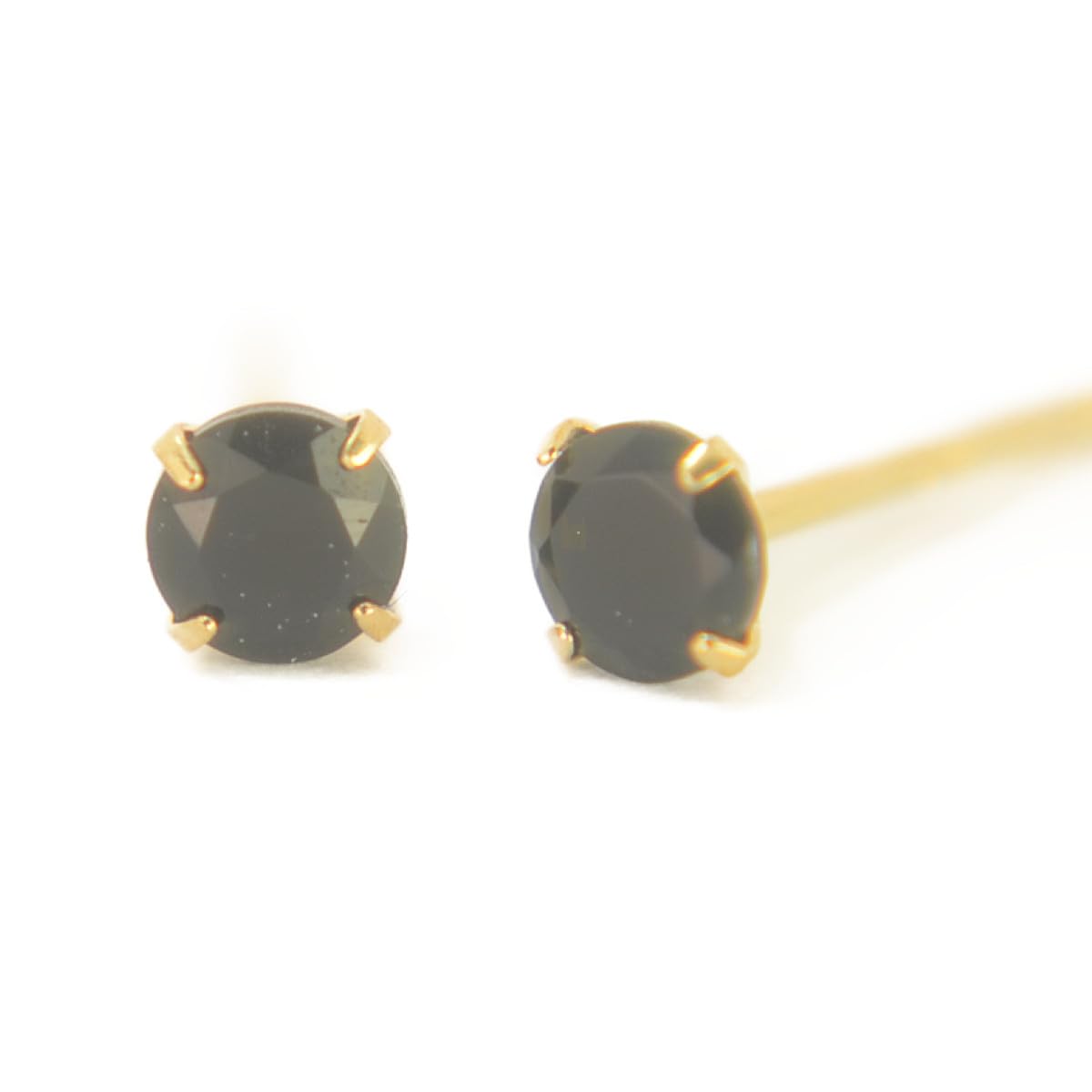 

K18 Natural Black Onyx Earrings pair for both Black Onyx Earrings Yellow Gold Earrings K18 k18 K18YG k18yg 18K yokomountain [1 ears] чорний