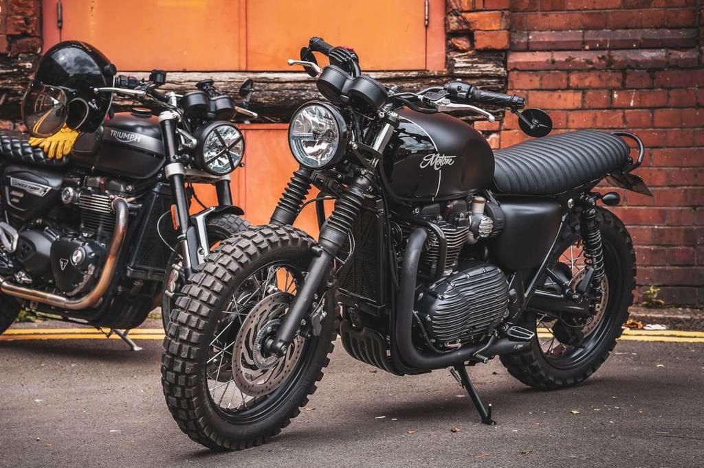 Motone VIPER MK.II Ribbed Black Seat for T100/T120, SpeedTwin 900, and Scrambler 900 (MSM038)