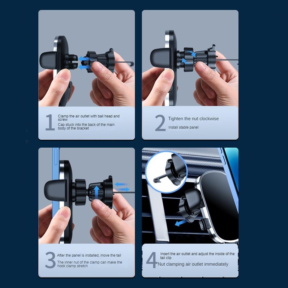 Air Vent Car Phone Holder Mount - Hands-Free Easy Clamp Cradle Cell Phone Holder for Vehicle Fits All 4 To 7 Inch Phones