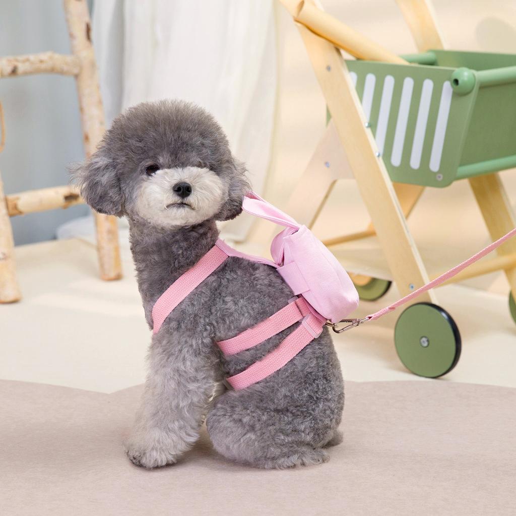 Pet Dog Clothing Traction Pet Chest Harness Supplies Spring and Summer New Bear Rabbit with Bag Chest Harness Rope