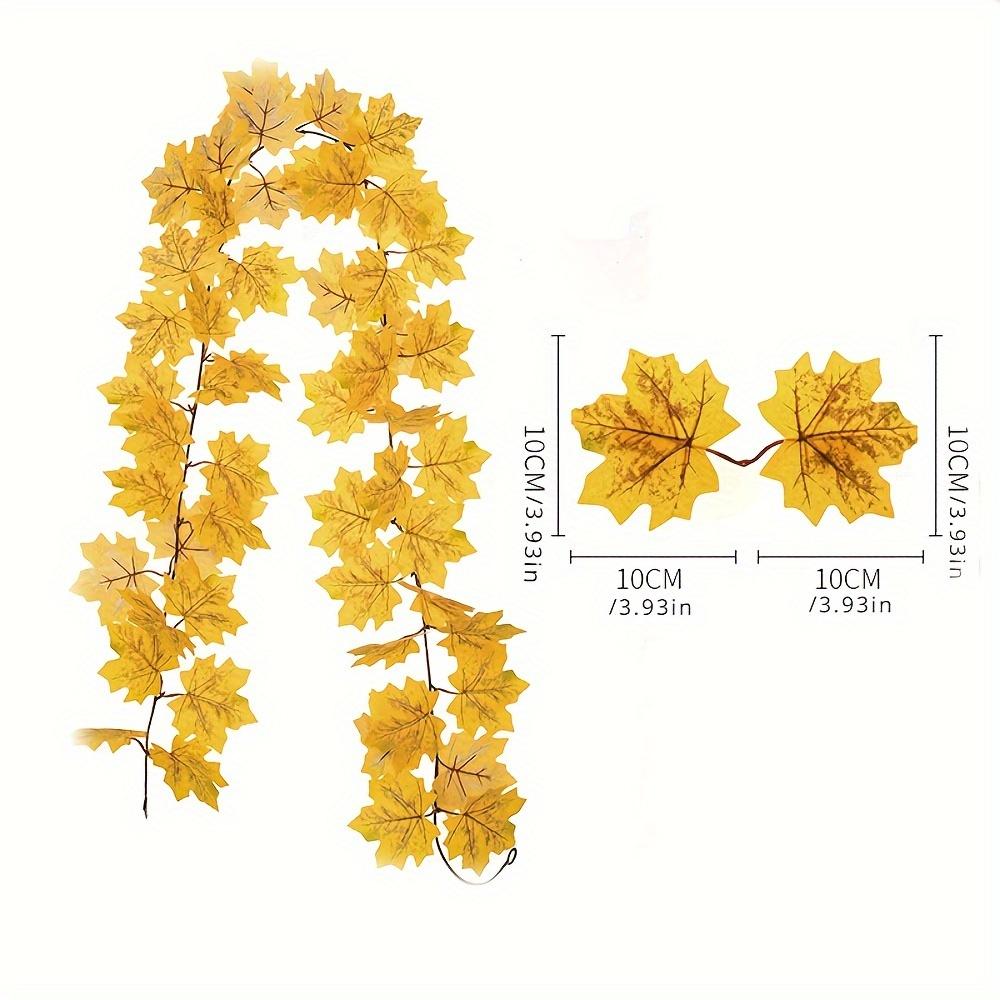 

2M Artificial Fall Maple Leaf Garland Fake Plants Autumn Decor Leaves Vine for Thanksgiving Halloween Festivals Wedding Decora жовтий