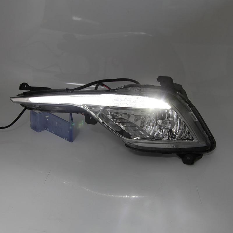 Compatible Sonata 8th Gen LED Daytime Running & Fog Lights Assembly for 2013/14/15 Models.