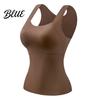 Thermal Insulation Tank Undershirt Chest Lined Sleeveless Women Fleece Top for Underwear with Pads Built