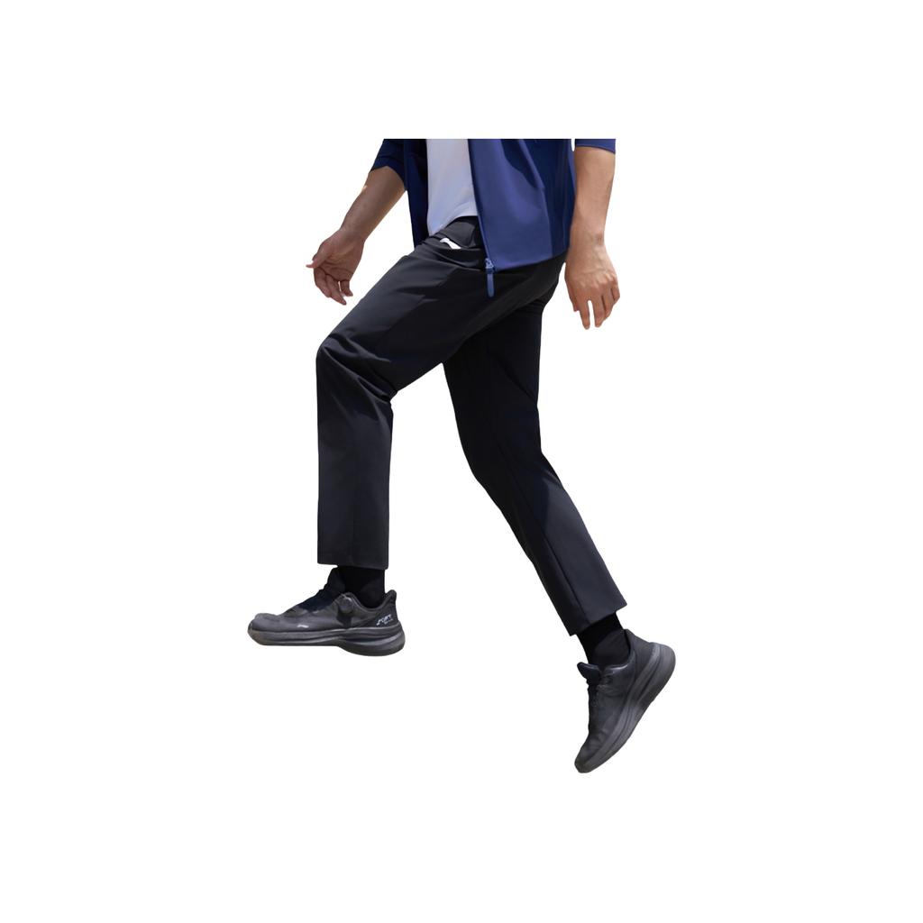 Li Ning Glory Series Moisture Wicking UV Resistant Quick Dry Cool Reflective Straight Leg Knitted Sports Pants Men pants Black AKYV239-1