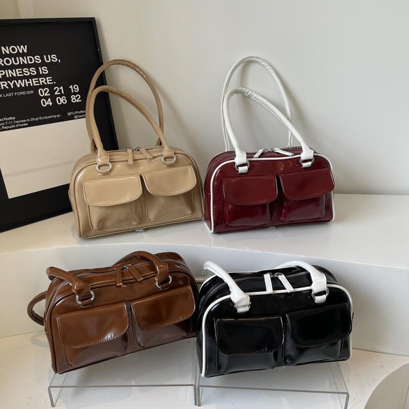 New Ladies Pillow Shaped Fashion Single Shoulder Bag Semi-Circle Bright Surface Casual Women's Bag