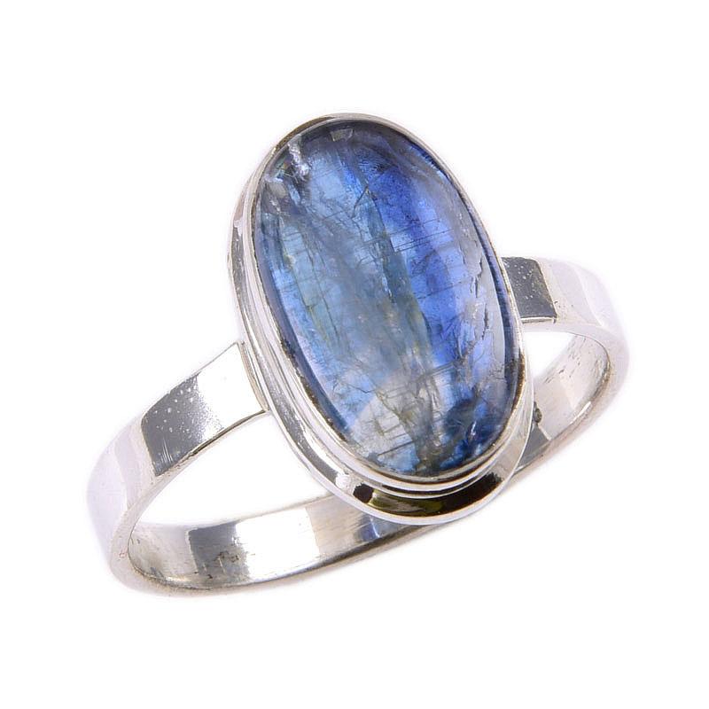 Natural Kyanite Gemstone Handmade 925 Solid Sterling Silver Gift Ring S.10 y7i28