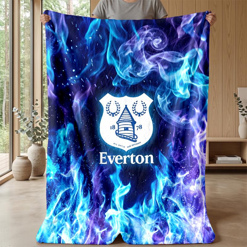 Coperta in Flanella con Stampa Calcio Everton, Morbida Calda Leggera Coperta da Divano Letto Campeggio