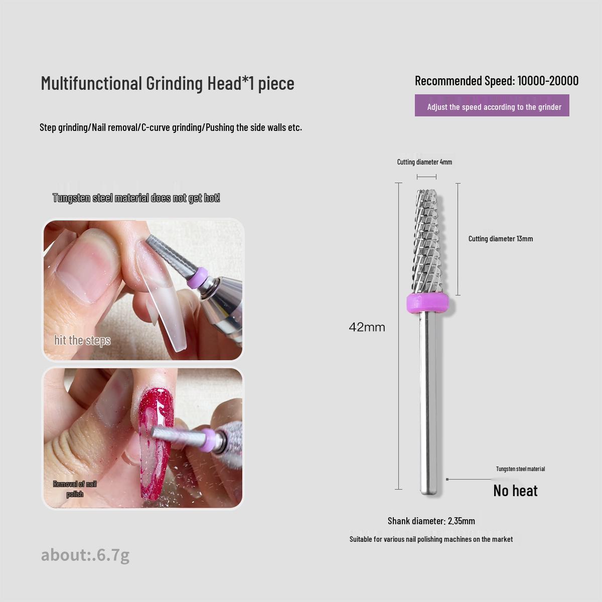 

Purple Label Nail Art Grinding Tool: Cuticle & Callus Remover.