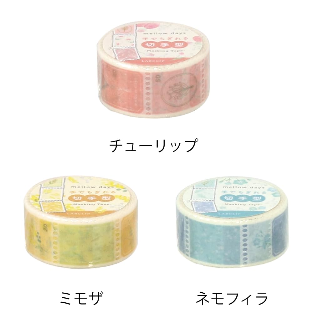 Labo Clip Masking Mellow Days Stamp-Shaped Tape, Mimosa, A24-MDKM-MM