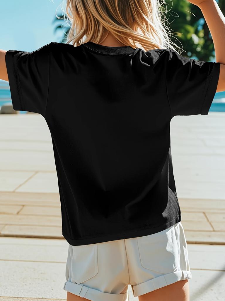 Children Crew Neck Short Sleeve T-Shirt with Colorful Frog Gesturing Yeah Print
