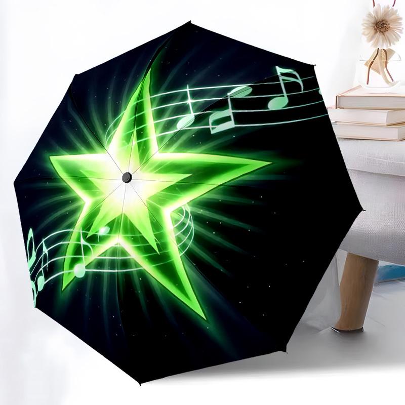 1pc Starlight Melody Celestial Harmony Automatic Open/Close Umbrella 8-Rib Strong Frame, Portable Travel Umbrella for Women & Men, Birthday Gift