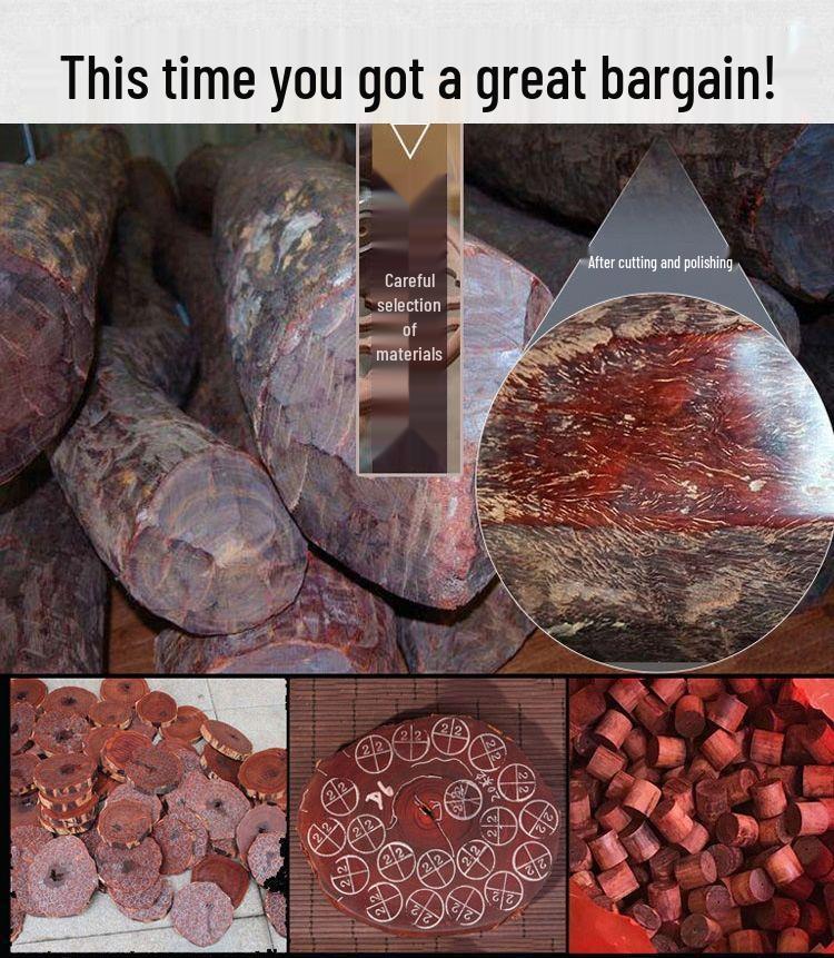 Herren Armband aus rotem Sandelholz mit goldenem Stern Agarholz Buddhistische Gebetsperlen