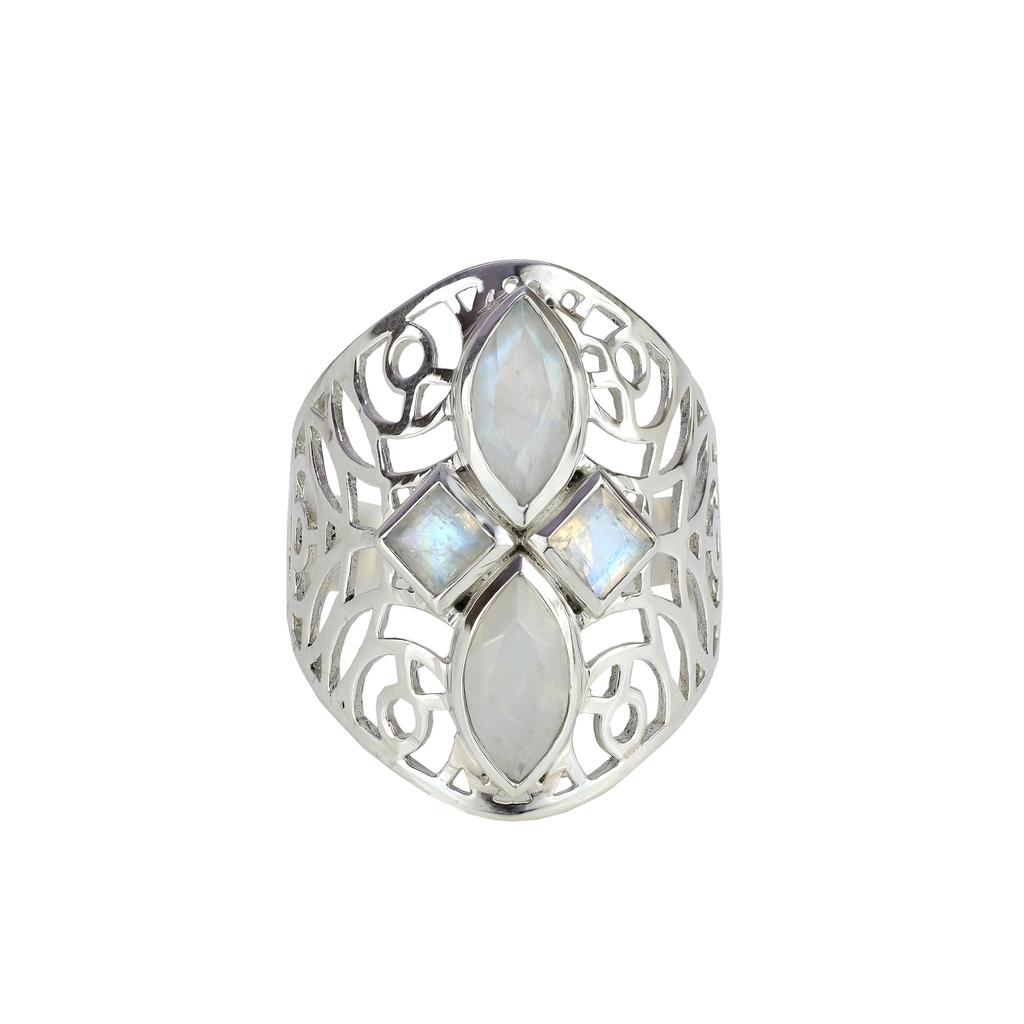 Garnet Statement Ring: Vintage 925 Sterling Silver