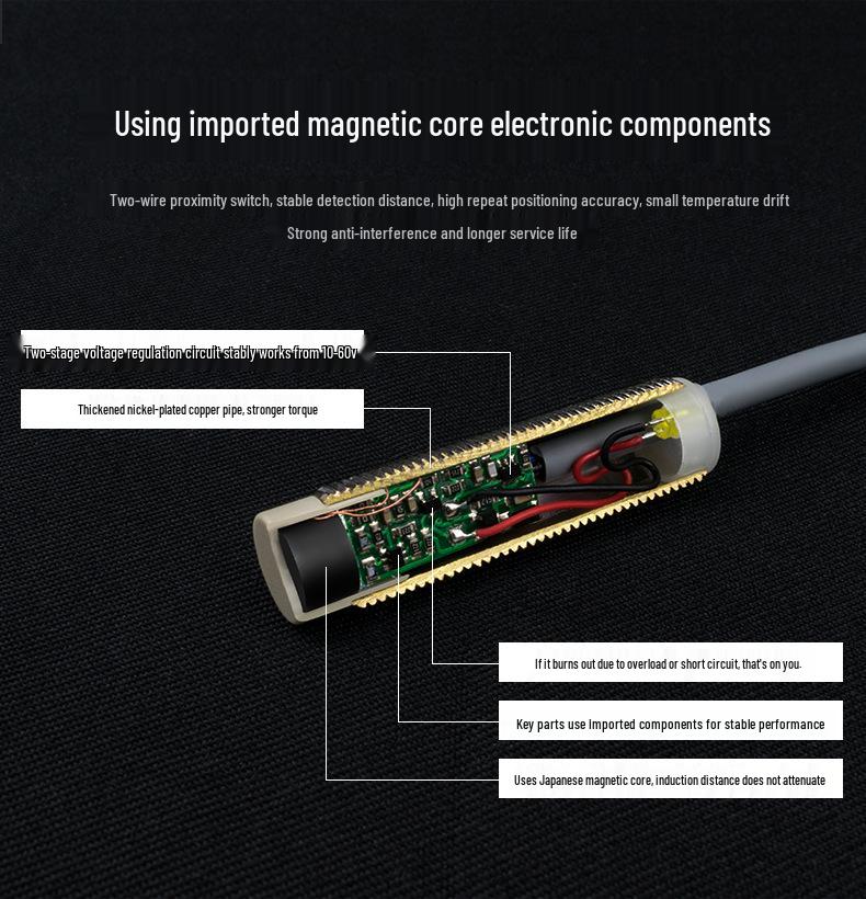 High Precision Waterproof NPN Proximity Switch Sensor (M8, M12, M18, M30) - Anti-Interference, Two-Wire Design