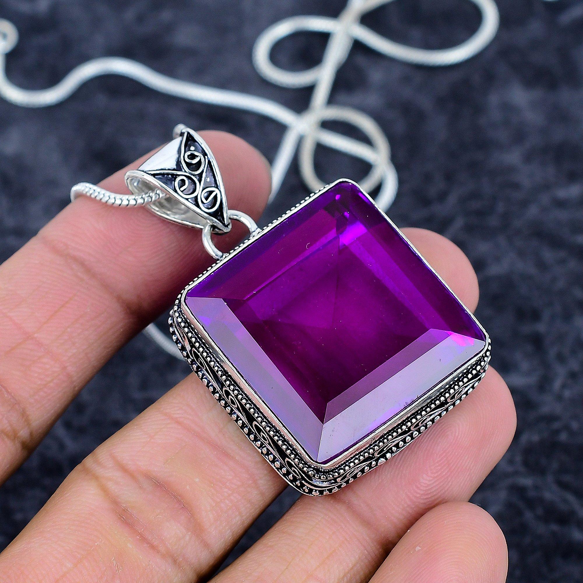

Amethyst Gemstone Handmade 925 Sterling Silver Jewelry Pendant 1.89 M-3214